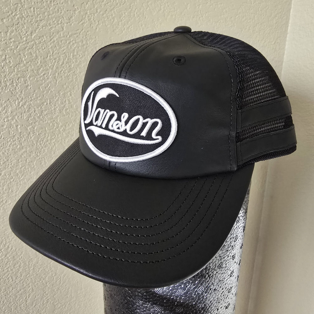 Supreme/Vanson Leather Black Mesh 6-Panel Cap